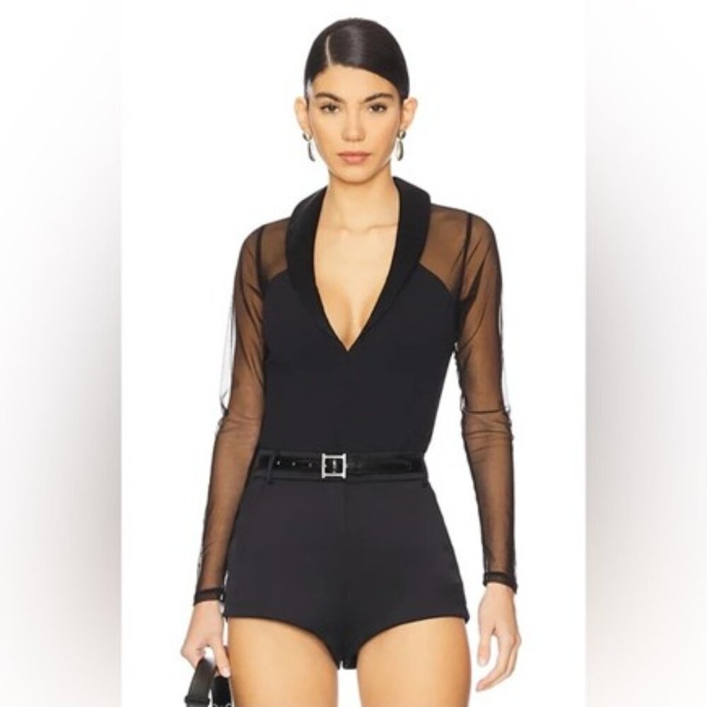 by the way. Black Sheer Sleeve Bodysuit